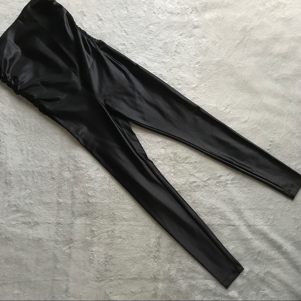 Koral Lustrous Maternity Leggings Black Sheen